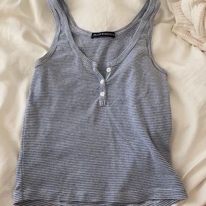 Brandy Melville blue and white striped top